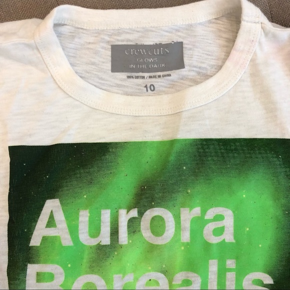 Crewcuts Aurora Borealis Glow in the Dark Shirt Sz 10 - Picture 4 of 6